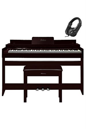 Midex PLX-140 PRO-SR Dijital Piyano Bluetooth Tuş Hassasiyeti 88 Tuşlu Kapaklı (Kulaklık ve Tabure)